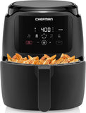 Chefman Digital Air Fryer, Large 5 Qt Family Size, One Touch Digital Control Presets, French Fries, Chicken, Meat, Fish, Nonstick Dishwasher-Safe Parts, Automatic Shutoff, Black